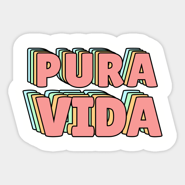 Pura Vida Pastel Pura Vida Sticker TeePublic